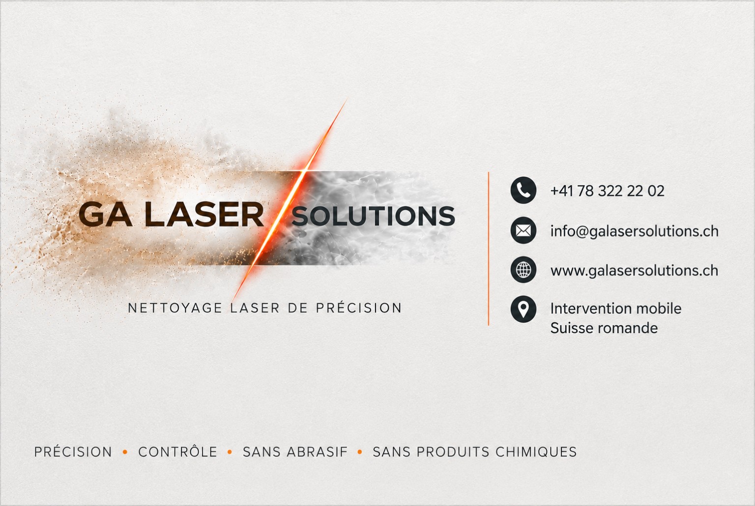 Carte de visite GA Laser Solutions